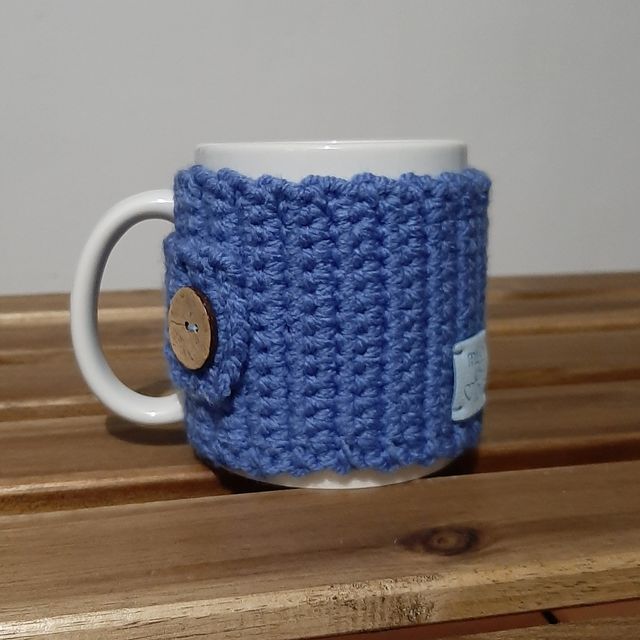 Cubretaza Crochet Azul Personalizada