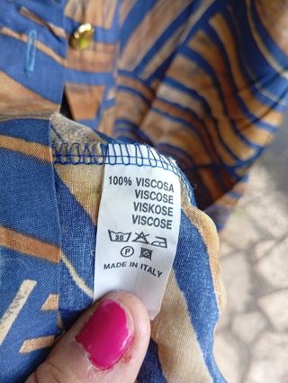 Vestito vintage blu e marrone