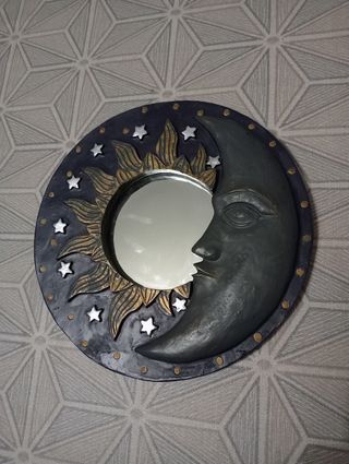 Espejo sol y luna decorativo