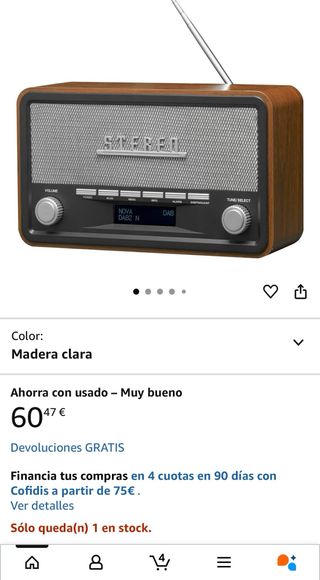 Denver DAB18  Radio Analógica y Digital DabFM. Altavoces 4 W