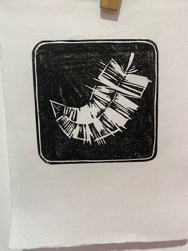 Xilografia originale stampa piuma