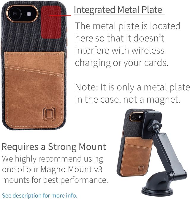 Funda iPhone 16e / Tela / Tarjetero / gris-marron