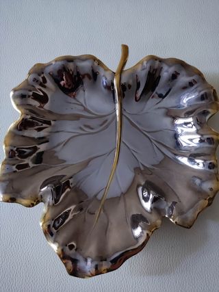 Centrotavola foglia metallo diametro 26