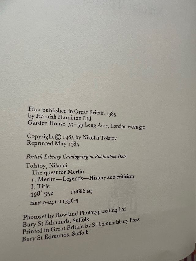 THE QUEST FOR MERLIN EN BUSCA DE MERLIN TOLSTOY