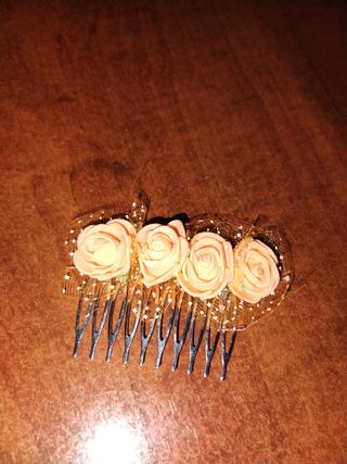 Peine flores coral - tocado novia