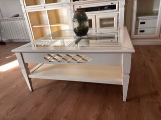 Mueble salón y mesa blanco