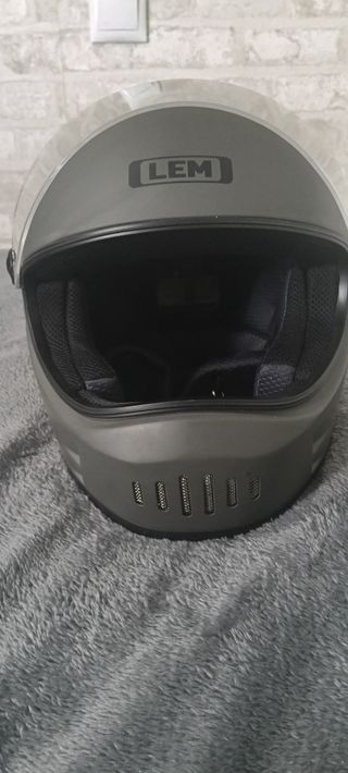 Casco moto LEM mate gris