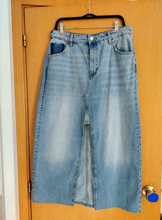 MANGO. Falda denim larga T.L Medidas