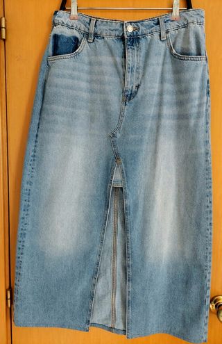 MANGO. Falda denim larga T.L Medidas