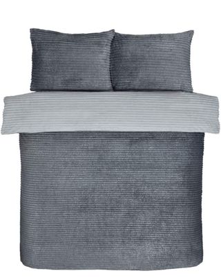 Juego de Funda de edredón Forro Polar Color Gris