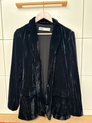 Chaqueta Zara terciopelo negra - talla S
