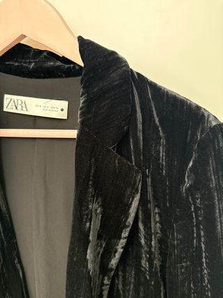 Chaqueta Zara terciopelo negra - talla S