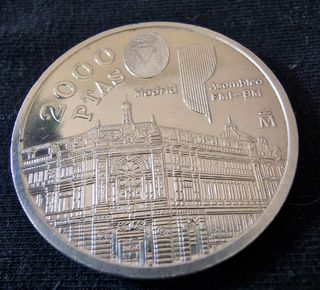 Moneda 2000 pesetas, 1994 plata