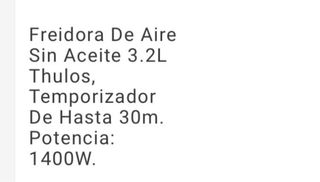 Freidora de aire Thulos