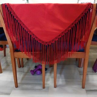 Mantoncillo Flamenca Rojo-Azul hecho en España.