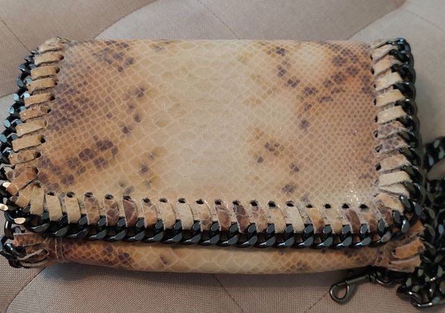 Bolso piel serpiente beige