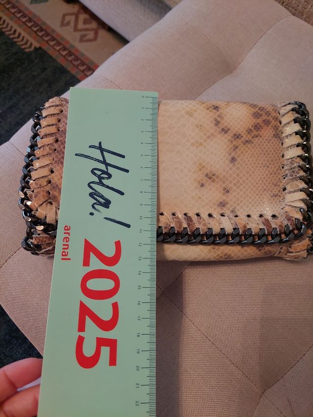 Bolso piel serpiente beige