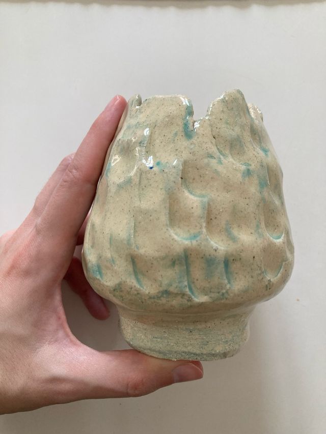 Portavelas ceramica forma alcachofa