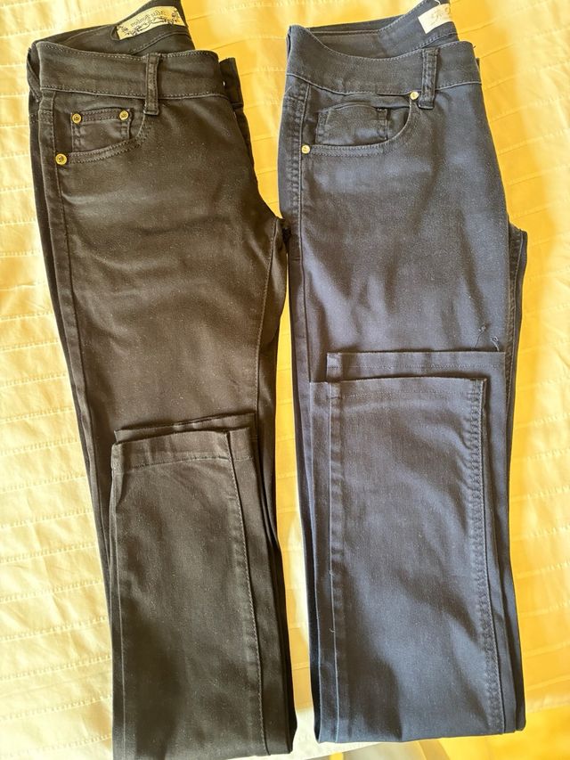 2 paia Jeans cotone elasticizzato blu e neri