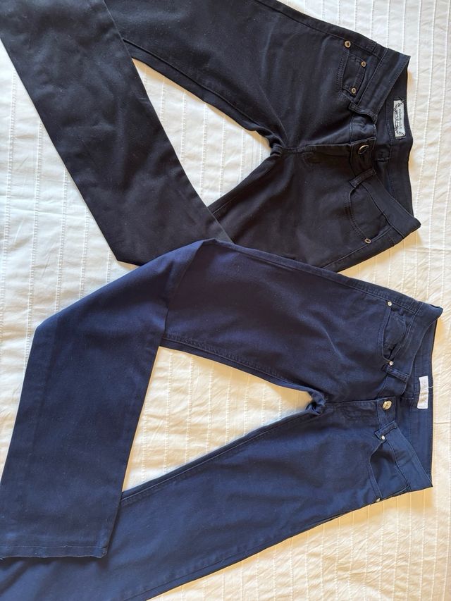 2 paia Jeans cotone elasticizzato blu e neri