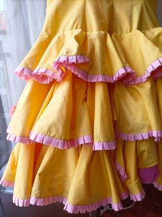 Traje Gitana Flamenca Amarillo T34 XS