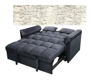 Sofa cama en terciopelo negro