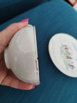 4 Tazze con Piattini servizio da Tè in porcellana