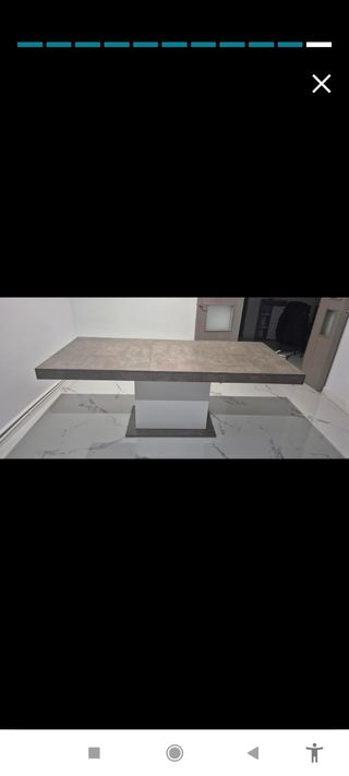 Mesa Comedor Gris y Blanca