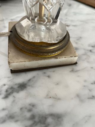 Lámpara mesa antigua cristal