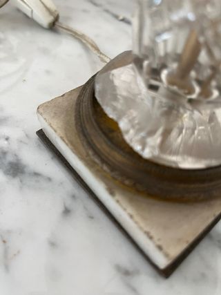 Lámpara mesa antigua cristal