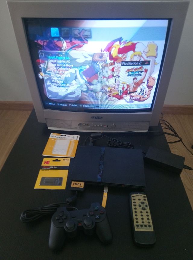 LOTE PS2 SLIM, MANDO, TV Y JUEGOS