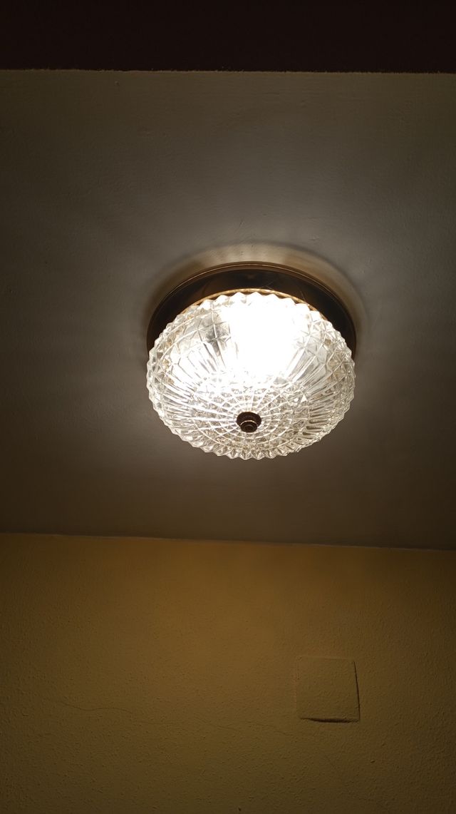 Lampara techo vintage cristal y dorado