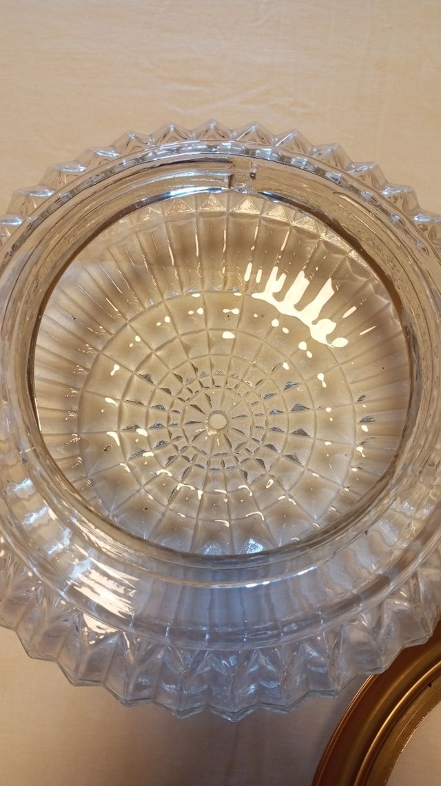 Lampara techo vintage cristal y dorado