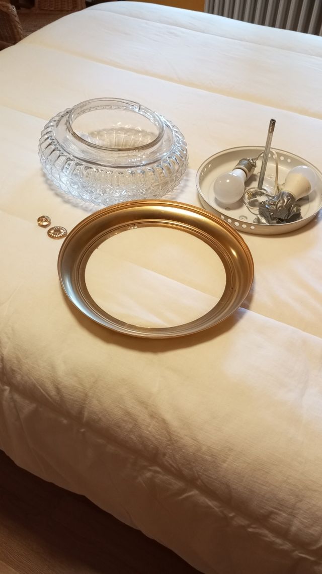 Lampara techo vintage cristal y dorado