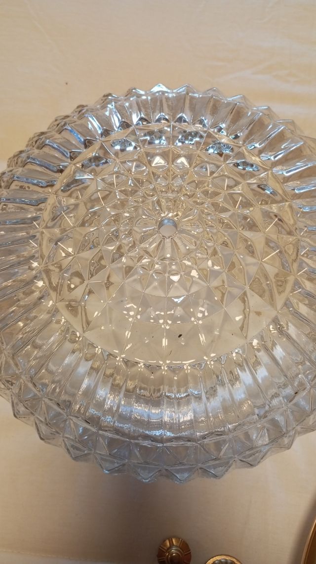 Lampara techo vintage cristal y dorado