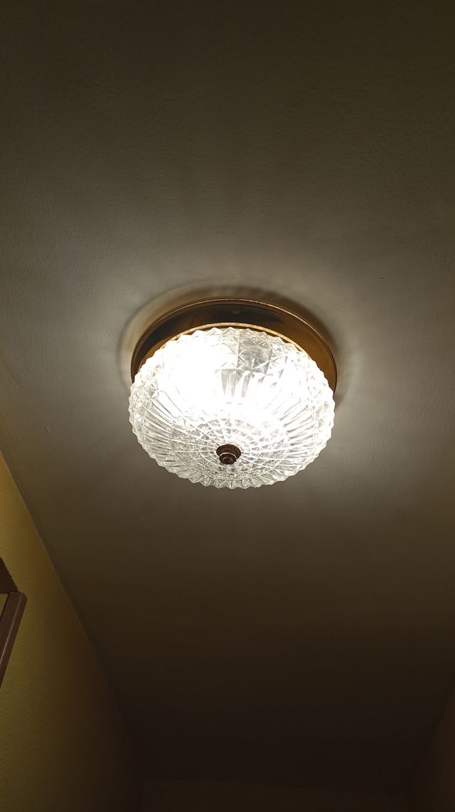 Lampara techo vintage cristal y dorado