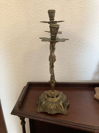 Reloj bronce + candelabros