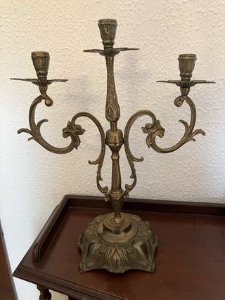 Reloj bronce + candelabros