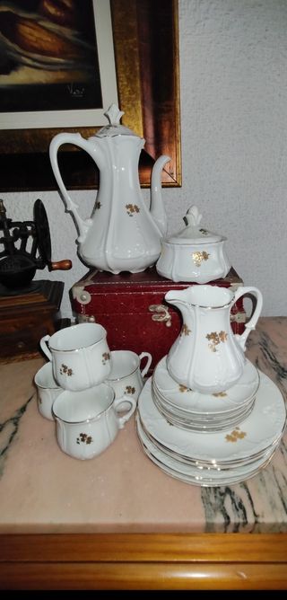 Juego TAZAS y cafetera de Merienda, Té o Tarta