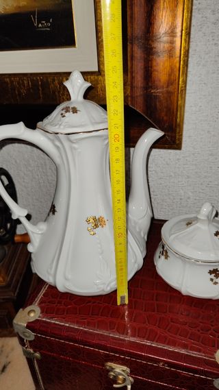 Juego TAZAS y cafetera de Merienda, Té o Tarta