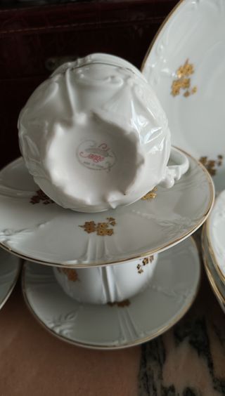 Juego TAZAS y cafetera de Merienda, Té o Tarta