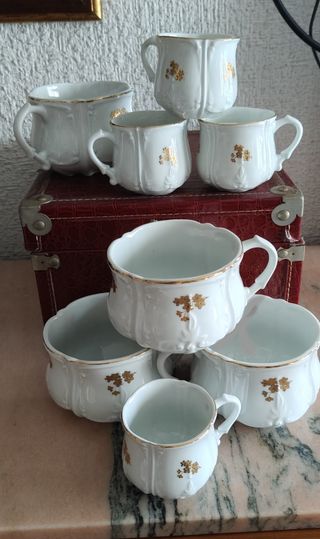 Juego TAZAS y cafetera de Merienda, Té o Tarta