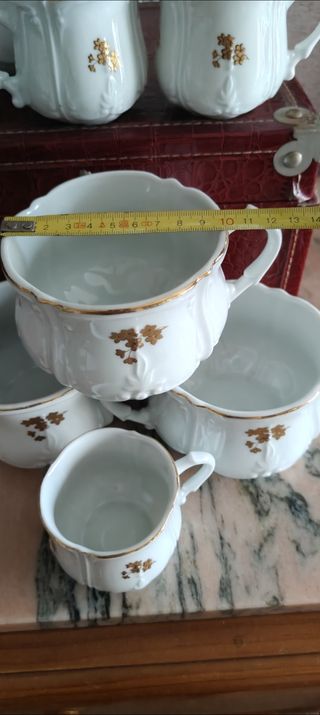 Juego TAZAS y cafetera de Merienda, Té o Tarta