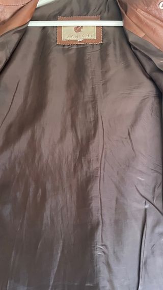 Chaqueta cuero marrón mujer