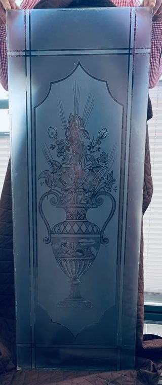 Cristal decorativo biselado para puerta