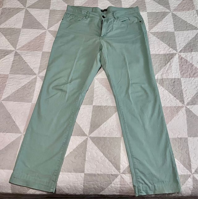 Pantalon dustin talla 48 verde azulado