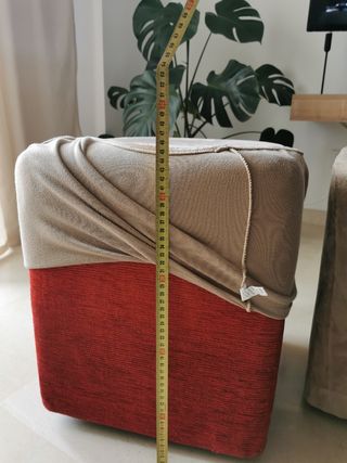 2 taburetes beige - tela