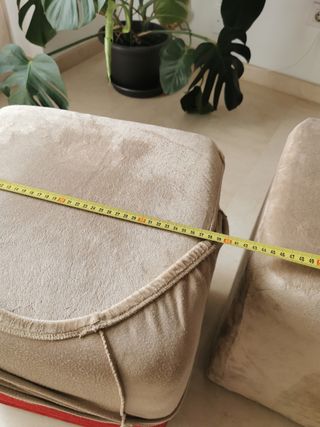 2 taburetes beige - tela