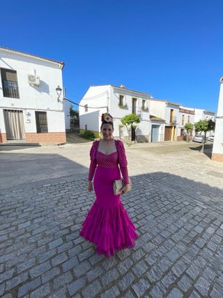 Traje Flamenca Rosa y Morado T38/40