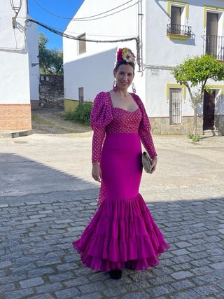 Traje Flamenca Rosa y Morado T38/40